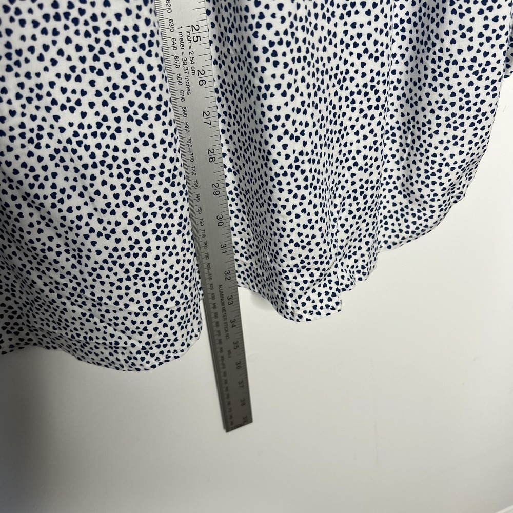 Jane And Delancey Shirt Womens 1X White Heart Print Rayon Button Front Tunic - Picture 13 of 14